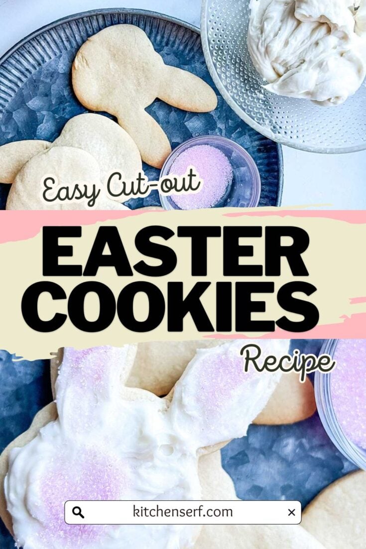 Easter cookie pin image.